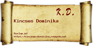 Kincses Dominika névjegykártya